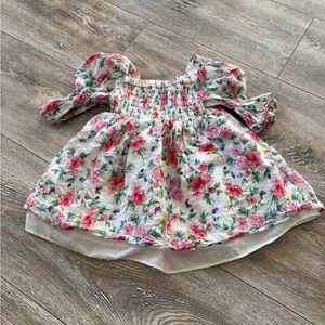 Floral Puff Sleeve Dress brand PIPPA & JULIE size 12m